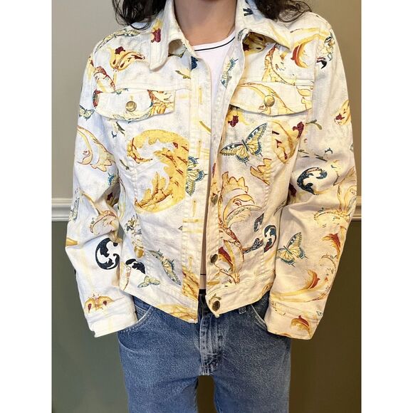 V Christina Women's Butterfly Denim Jacket SMALL - Picture 1 of 9